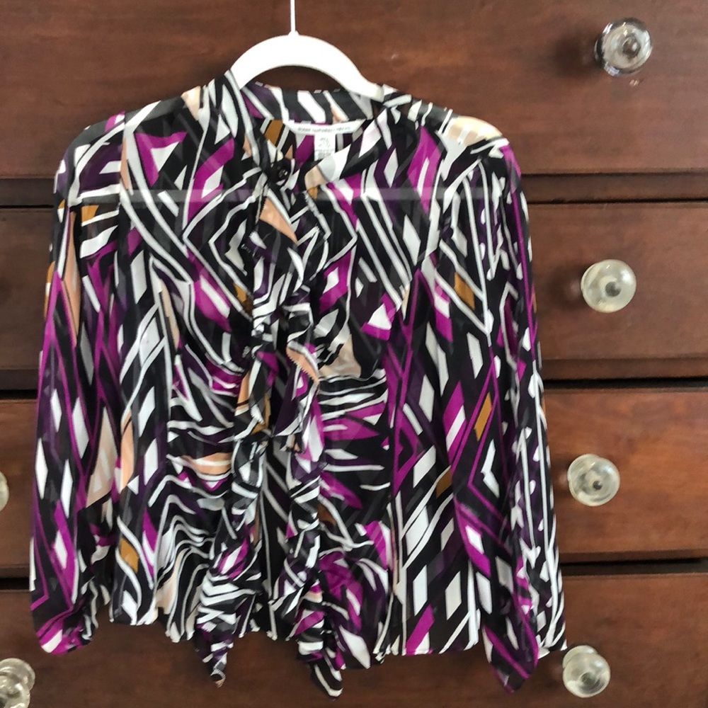 Sheer Diane von Furstenberg silk top
